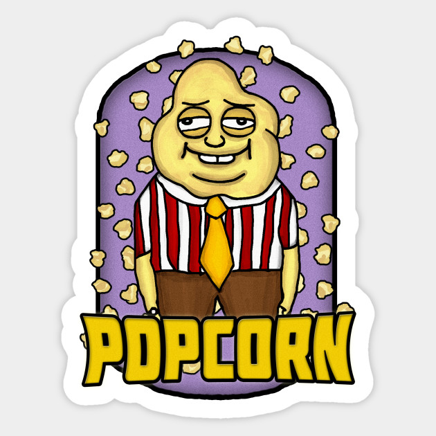 POPCORN MAN Popcorn Sticker TeePublic